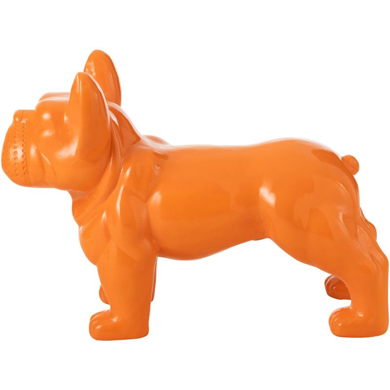 Statue déco moderne Bulldog 88 cm en Résine Orange Mgo - 3