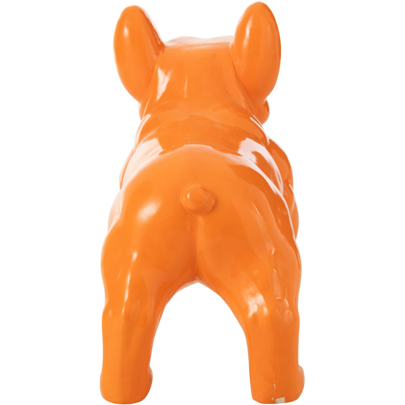 Statue déco moderne Bulldog 88 cm en Résine Orange Mgo - 4
