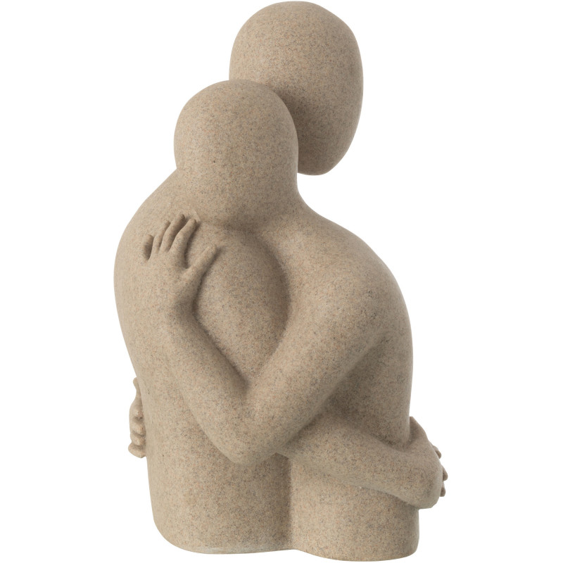 Statue déco abstraite Couple Hauteur 38 cm en Résine Beige Moucheté Tivo - 2