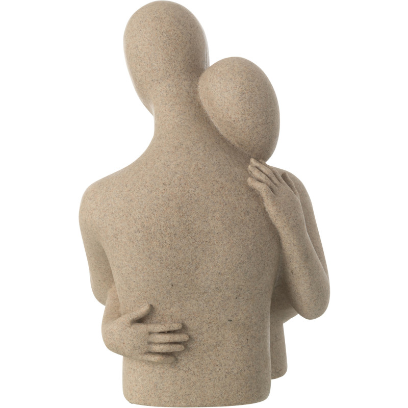 Statue déco abstraite Couple Hauteur 38 cm en Résine Beige Moucheté Tivo - 3