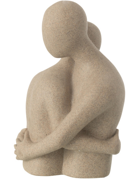 Statue déco abstraite Couple Hauteur 38 cm en Résine Beige Moucheté Tivo - 4