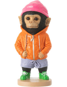Statuette déco originale Singe Hauteur 27 cm en Résine Orange Fashion - 1