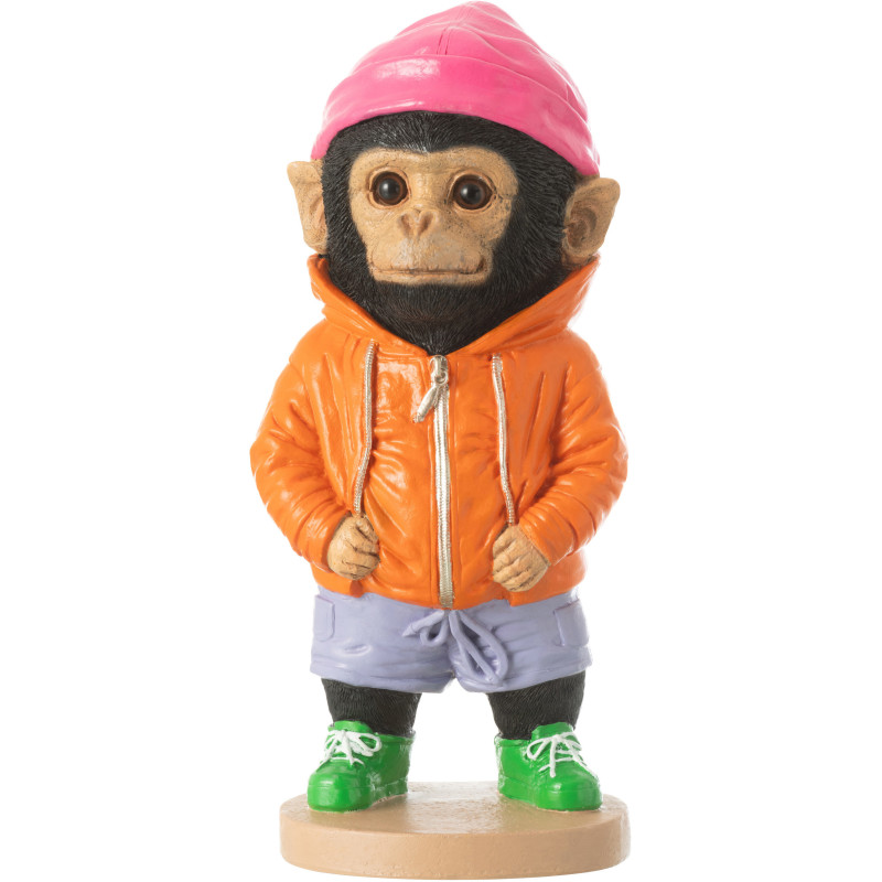 Statuette déco originale Singe Hauteur 27 cm en Résine Orange Fashion - 1