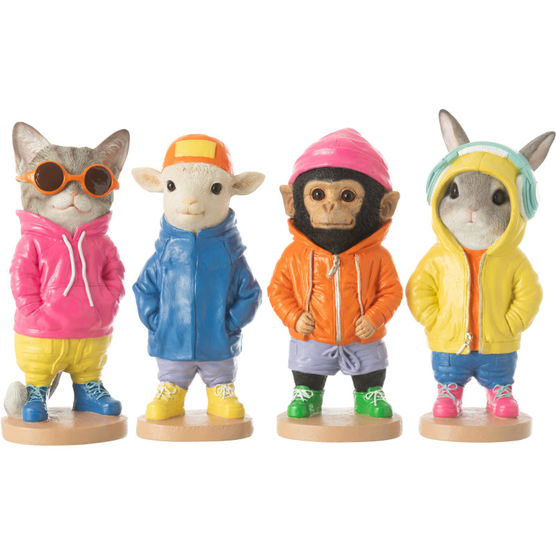 Statuette déco originale Singe Hauteur 27 cm en Résine Orange Fashion - 5