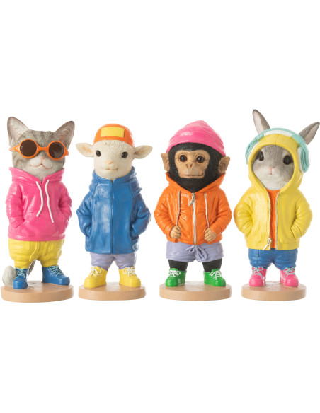 Statuette déco originale Singe Hauteur 27 cm en Résine Orange Fashion - 5