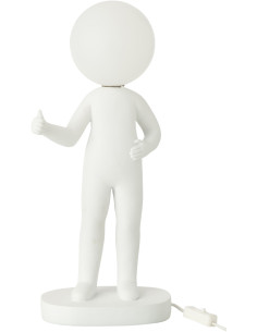 Lampe à poser originale Bonhomme Pouce Hauteur 44 cm en Résine Blanc Kadi - 1