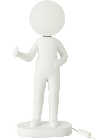 Lampe à poser originale Bonhomme Pouce Hauteur 44 cm en Résine Blanc Kadi - 1