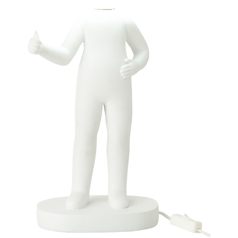 Lampe à poser originale Bonhomme Pouce Hauteur 44 cm en Résine Blanc Kadi - 2