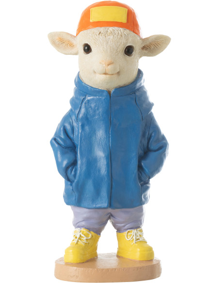 Statuette déco originale Mouton Hauteur 27 cm en Résine Rose fuchsia Fashion - 1