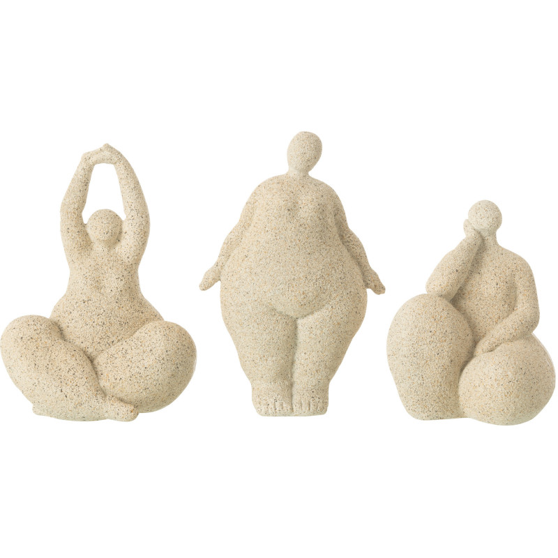 Statuettes déco moderne Femmes Hauteur 15 cm en Résine Beige Moucheté Ophi (Lot de 3) - 1