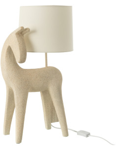 Lampe à poser moderne Cheval Hauteur 56 cm en Résine Beige Moucheté Tissu Beige Siva - 1