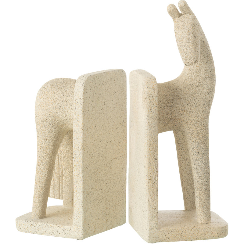 Serre livre moderne Cheval Hauteur 27 cm en Résine Beige Moucheté Siva - 3