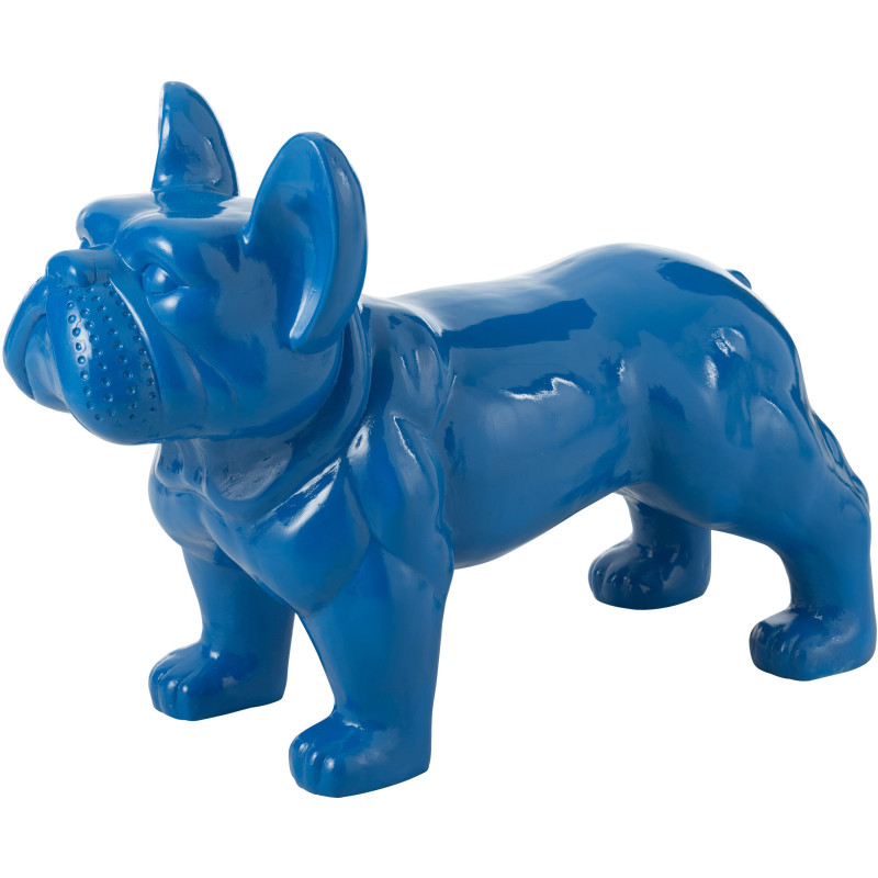 Statue déco moderne Bulldog 88 cm en Résine Bleu Mgo - 1