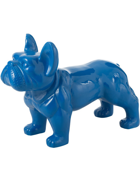 Statue déco moderne Bulldog 88 cm en Résine Bleu Mgo - 1