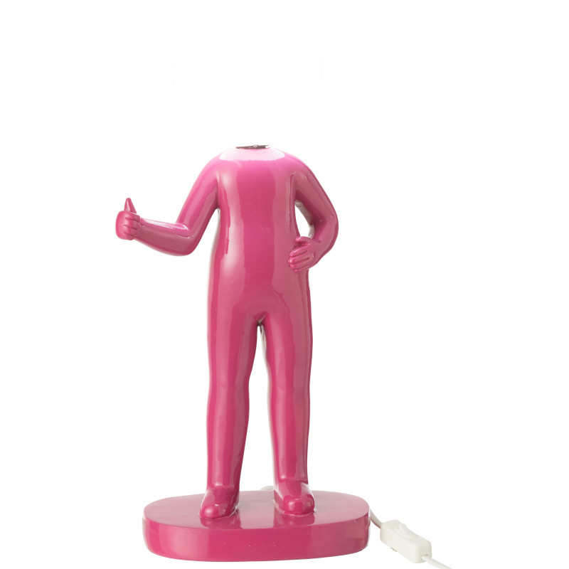 Lampe à poser originale Bonhomme Pouce Hauteur 44 cm en Résine Rose fuchsia Kadi - 2
