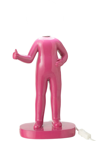 Lampe à poser originale Bonhomme Pouce Hauteur 44 cm en Résine Rose fuchsia Kadi - 2