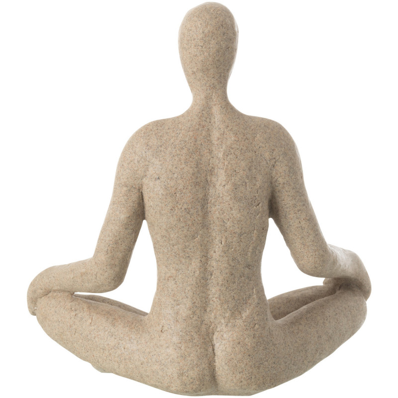 Statue déco abstraite Yoga Sukhasana Hauteur 31 cm en Résine Beige Moucheté Tivo - 4