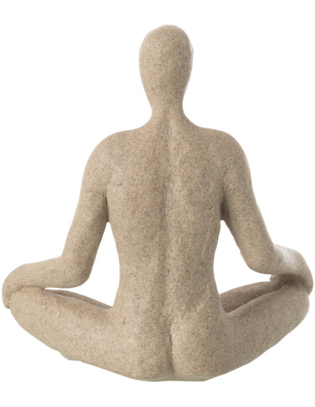 Statue déco abstraite Yoga Sukhasana Hauteur 31 cm en Résine Beige Moucheté Tivo - 4