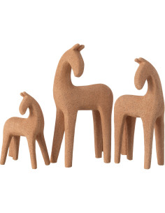 Statuettes déco Chevaux modernes en Résine Terracotta Moucheté Siva (Lot de 3) - 1