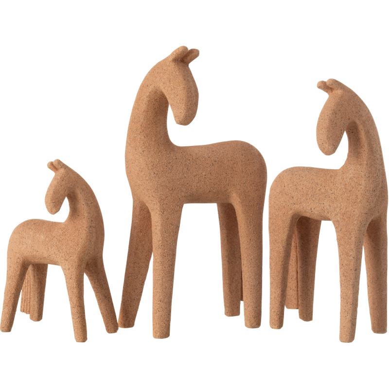 Statuettes déco Chevaux modernes en Résine Terracotta Moucheté Siva (Lot de 3) - 1
