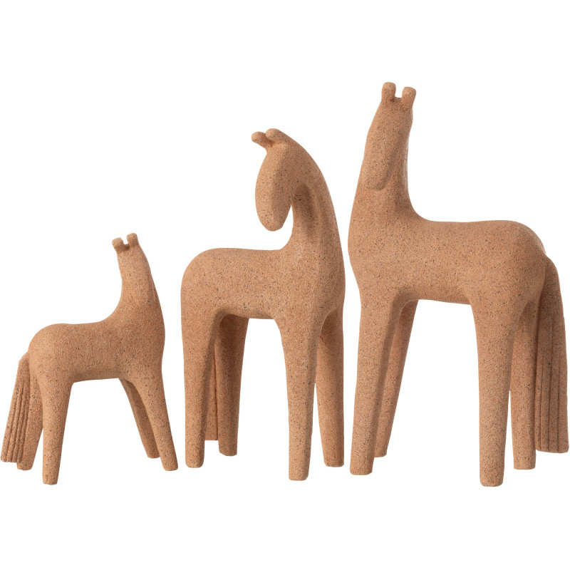 Statuettes déco Chevaux modernes en Résine Terracotta Moucheté Siva (Lot de 3) - 3