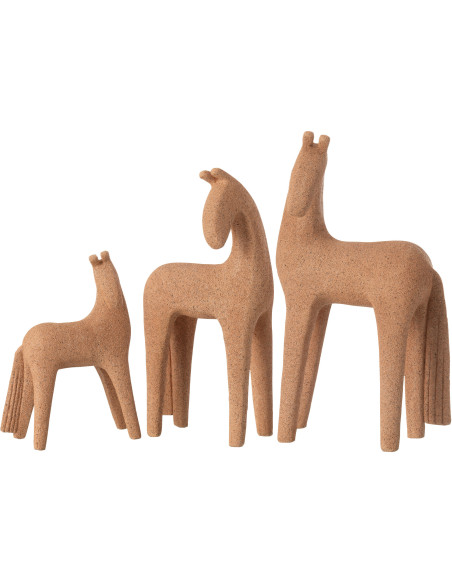 Statuettes déco Chevaux modernes en Résine Terracotta Moucheté Siva (Lot de 3) - 3