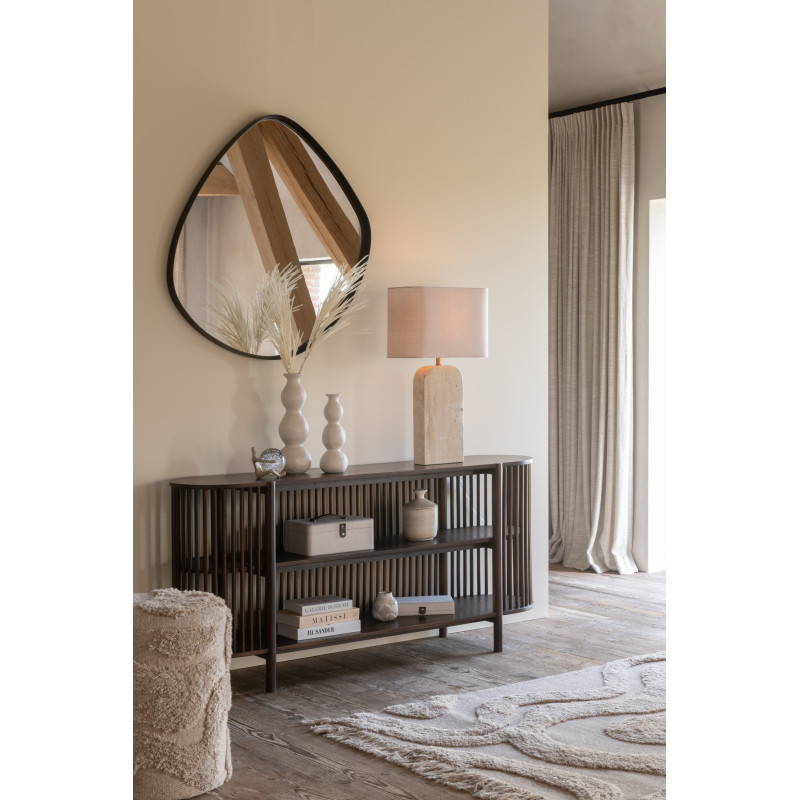 Grand Miroir mural moderne Irrégulier 79x88 en Bois Marron foncé Abstract - 2