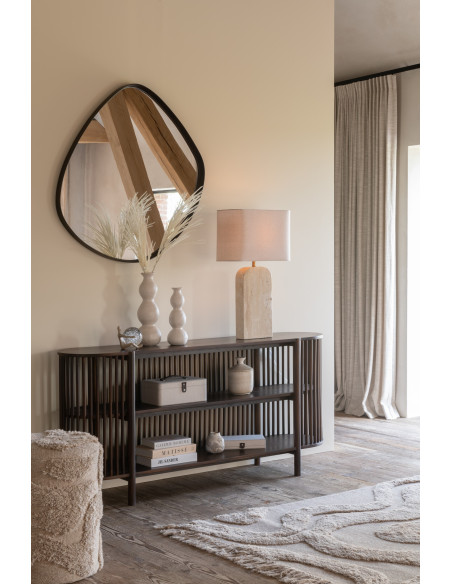 Grand Miroir mural moderne Irrégulier 79x88 en Bois Marron foncé Abstract - 2