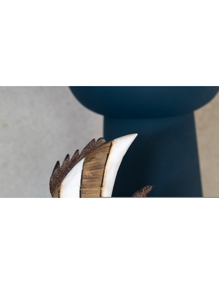 Sculpture déco sur pied Poisson Hauteur 28 cm en Bois de paulownia Naturel Blanc Zygo - 2