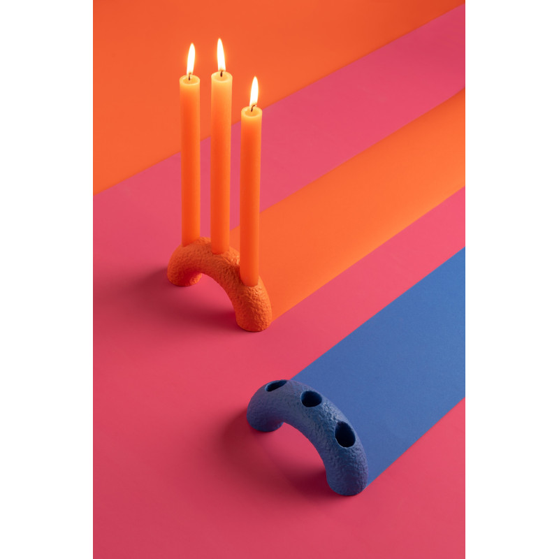 Chandelier moderne 3 bougies Arc en Ciment Bleu Rose Orange Rolo (Lot de 3) - 2