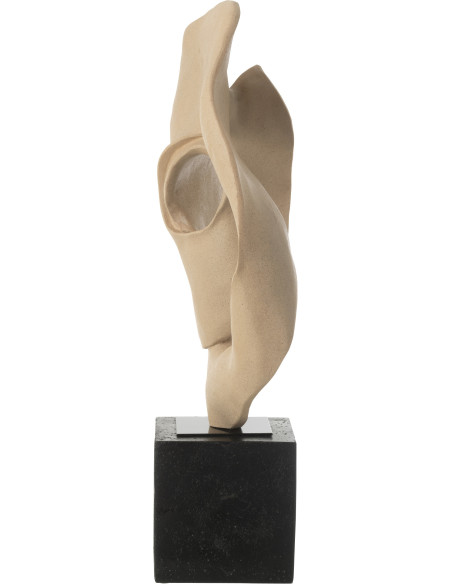 Grande Sculpture déco sur pied abstraite Hauteur 60 cm en Résine Beige Noir Zala - 4