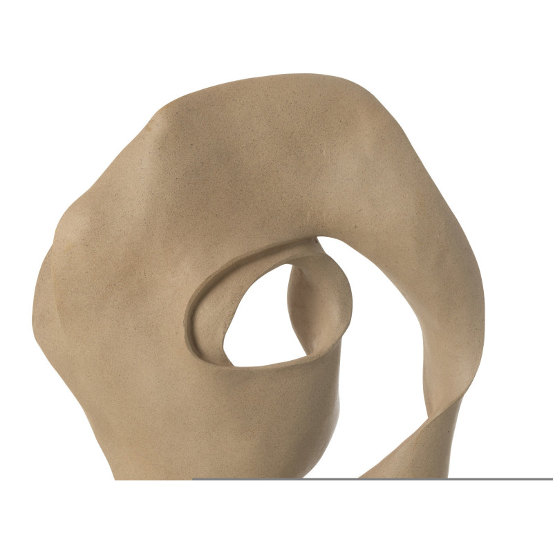 Grande Sculpture déco sur pied abstraite Hauteur 60 cm en Résine Beige Noir Zala - 5