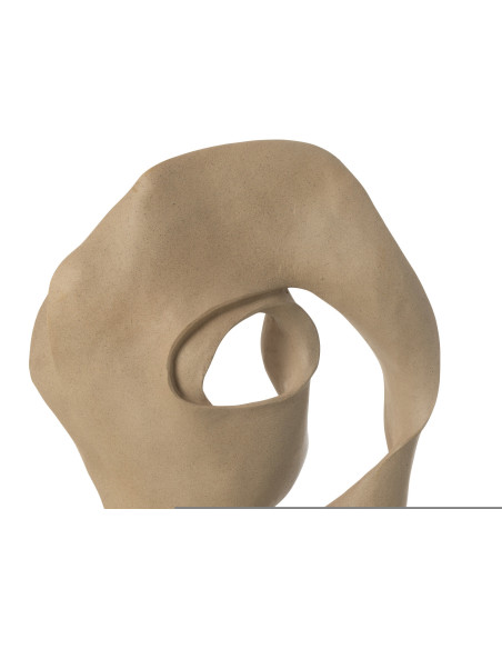 Grande Sculpture déco sur pied abstraite Hauteur 60 cm en Résine Beige Noir Zala - 5