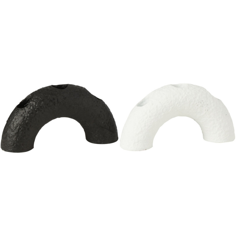Chandelier moderne 3 bougies Arc en Ciment Noir Blanc Rolo (Lot de 2) - 1