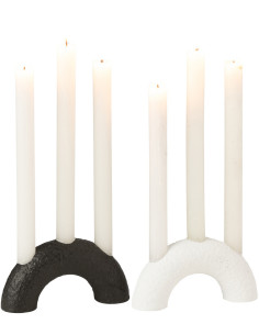 Chandelier moderne 3 bougies Arc en Ciment Noir Blanc Rolo (Lot de 2) - 2