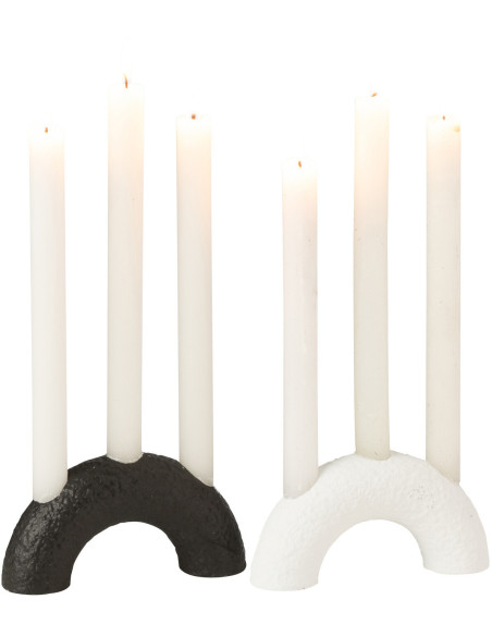 Chandelier moderne 3 bougies Arc en Ciment Noir Blanc Rolo (Lot de 2) - 2
