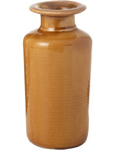 Vase moderne Bouteille Hauteur 24 cm en Porcelaine Orange moutarde Nova - 1