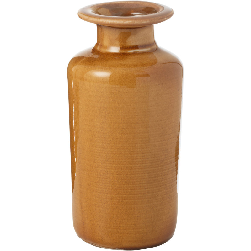 Vase moderne Bouteille Hauteur 24 cm en Porcelaine Orange moutarde Nova - 1