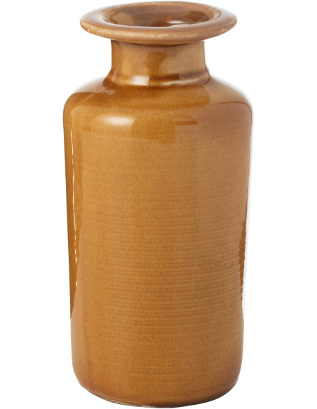 Vase moderne Bouteille Hauteur 24 cm en Porcelaine Orange moutarde Nova - 1