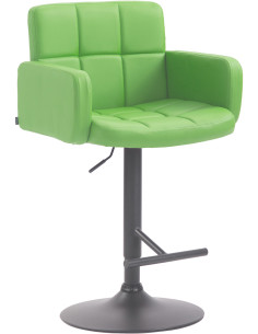 Tabouret de bar moderne chic en Polyuréthane Vert Métal Noir Roman - 1