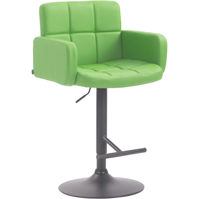 Tabouret de bar moderne chic en Polyuréthane Vert Métal Noir Roman - 1