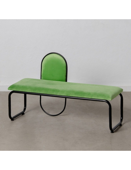 Banc 2 places en Velours Vert Métal Noir Neil - 10