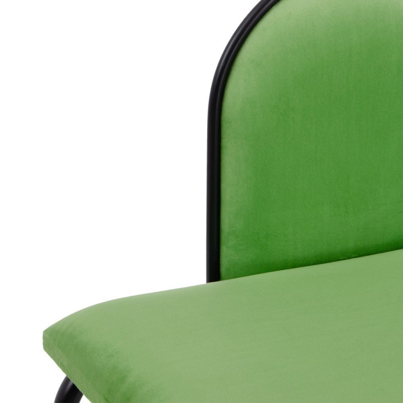 Banc 2 places en Velours Vert Métal Noir Neil - 4