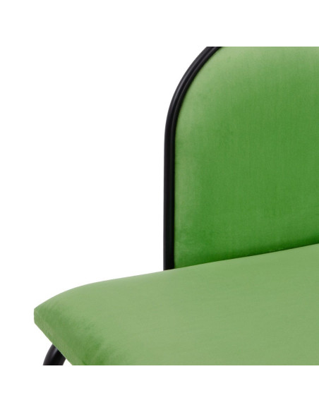 Banc 2 places en Velours Vert Métal Noir Neil - 4
