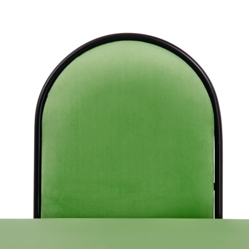 Banc 2 places en Velours Vert Métal Noir Neil - 5