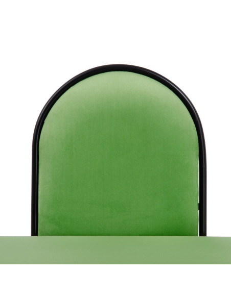 Banc 2 places en Velours Vert Métal Noir Neil - 5