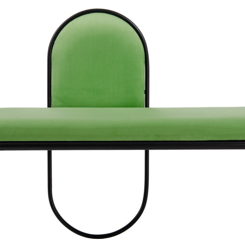 Banc 2 places en Velours Vert Métal Noir Neil - 6