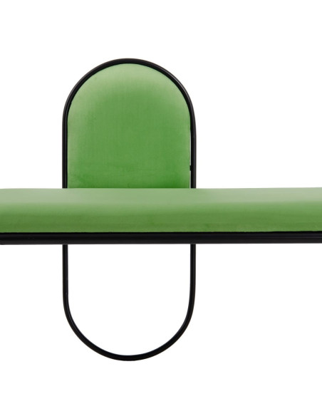 Banc 2 places en Velours Vert Métal Noir Neil - 6