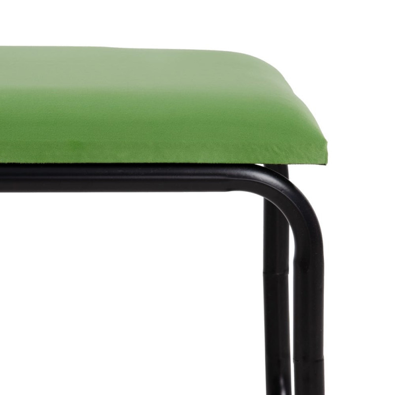 Banc 2 places en Velours Vert Métal Noir Neil - 7