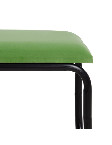 Banc 2 places en Velours Vert Métal Noir Neil - 7